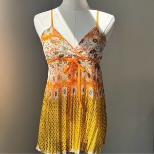 Vibrant Orange Floral Camisole Top